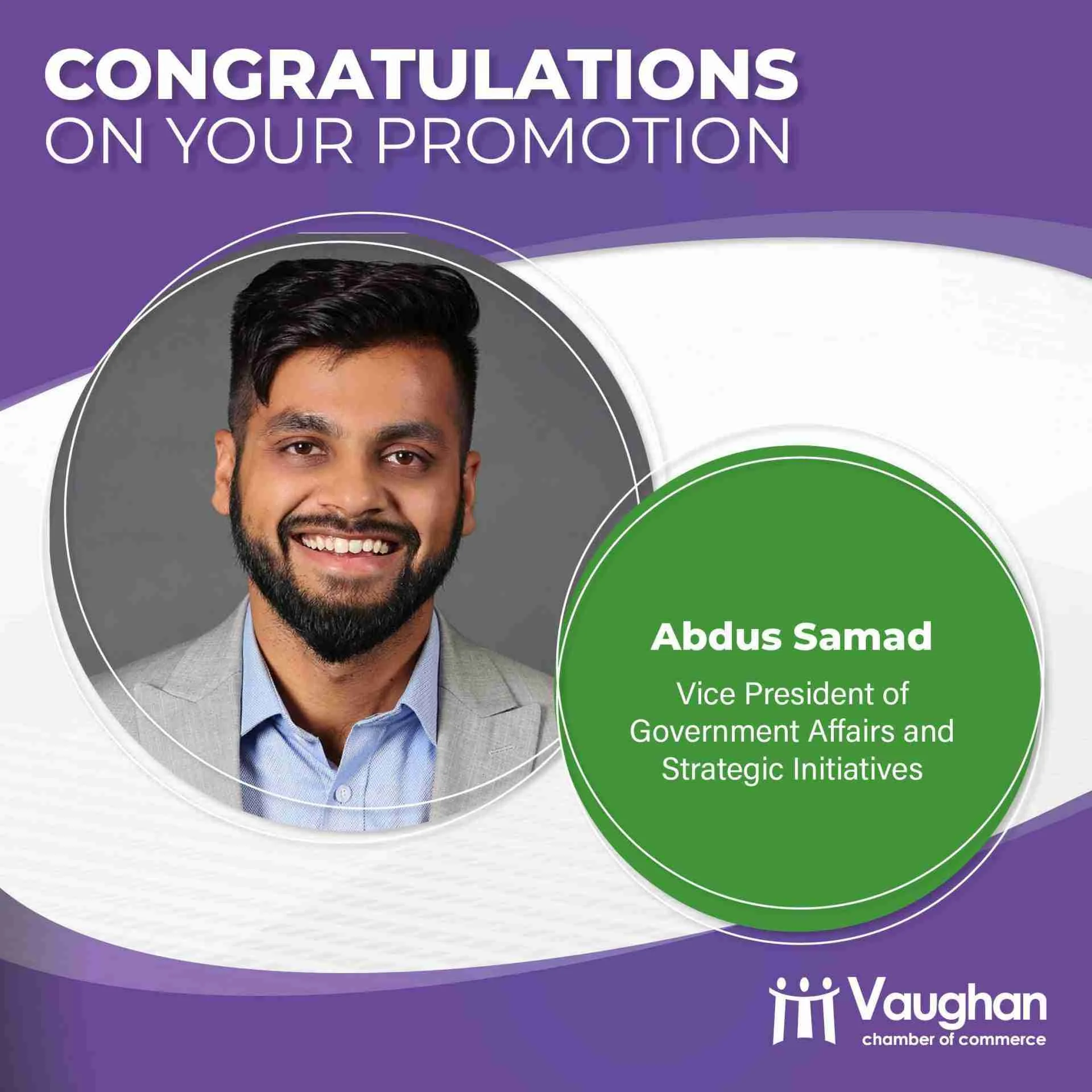 Vaughan Chamber of Commerce Welcomes Abdus Samad as Vice President of Government Affairs and Strategic Initiatives