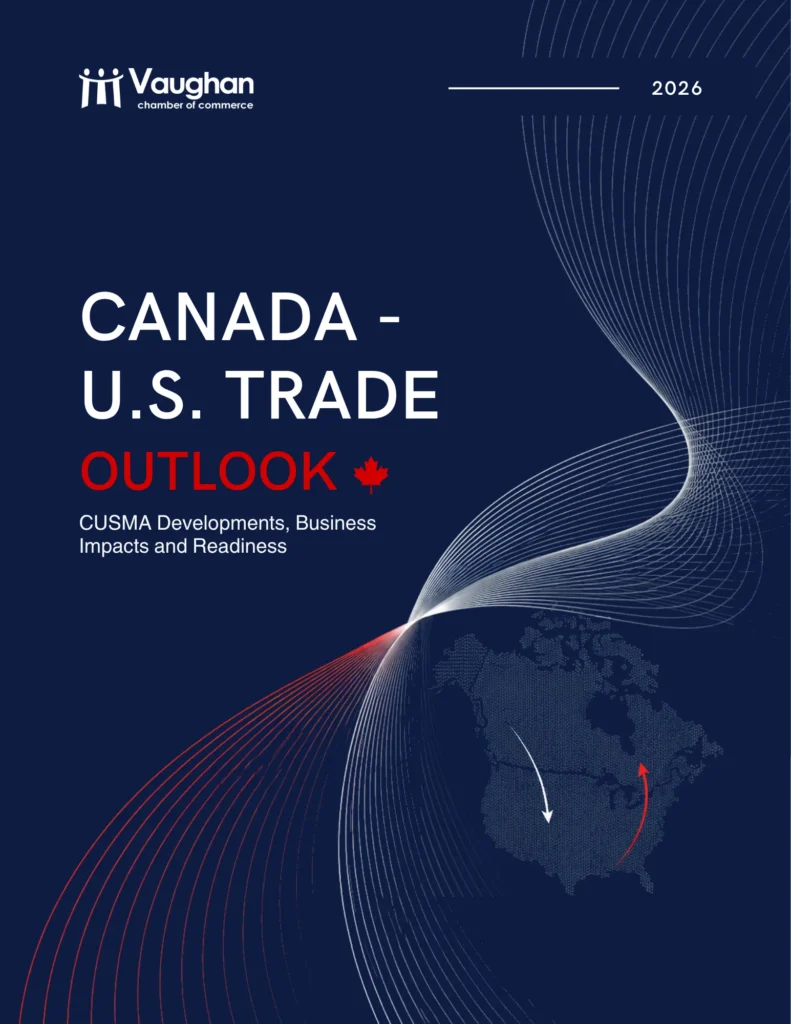 Cover of the Vaughan Chamber of Commerce 2026 Canada-U.S. Trade Outlook report on CUSMA developments, business impacts and readiness